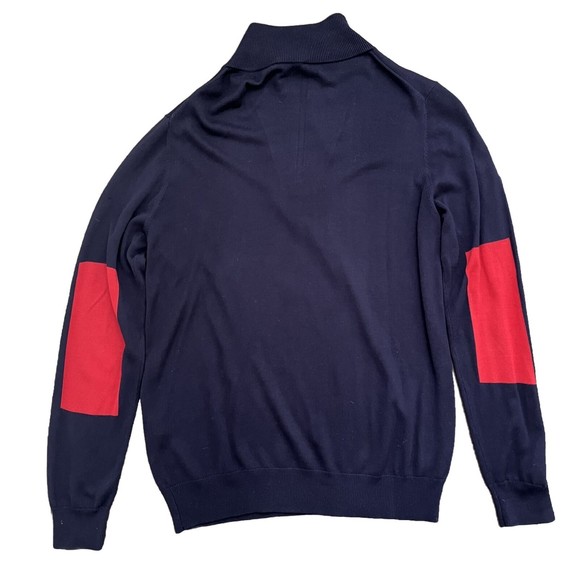 G/Fore 1/4 Zip Sweater Mens X Large Navy Silk Wool Blend Long